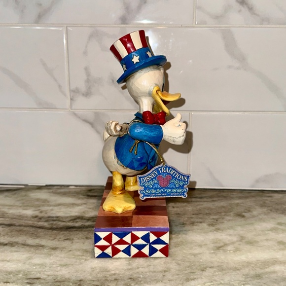 Jim Shore Disney PATRIOTIC DONALD DUCK Yankee Doodle Duck Figure 4th of July NEW - Picture 2 of 9